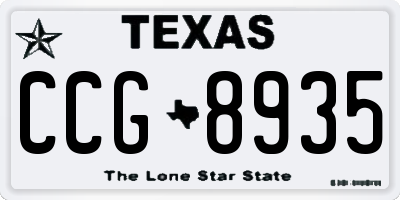 TX license plate CCG8935