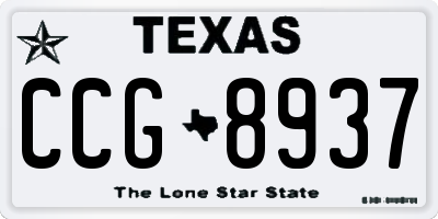 TX license plate CCG8937