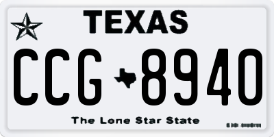 TX license plate CCG8940