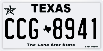TX license plate CCG8941