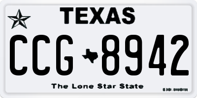 TX license plate CCG8942