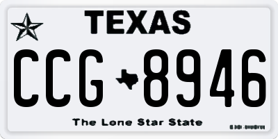 TX license plate CCG8946