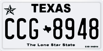 TX license plate CCG8948