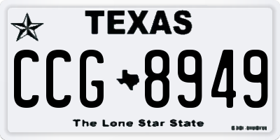 TX license plate CCG8949