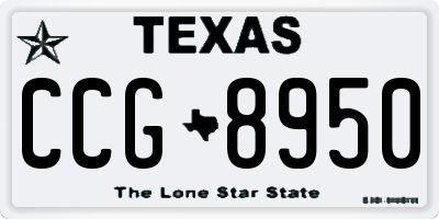 TX license plate CCG8950