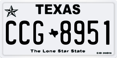 TX license plate CCG8951