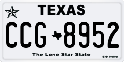 TX license plate CCG8952