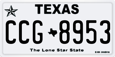 TX license plate CCG8953