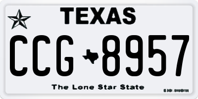 TX license plate CCG8957