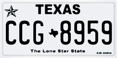 TX license plate CCG8959