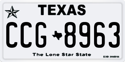 TX license plate CCG8963