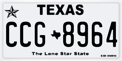 TX license plate CCG8964
