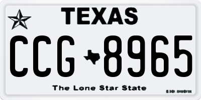 TX license plate CCG8965