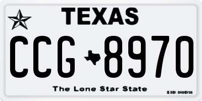 TX license plate CCG8970