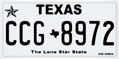 TX license plate CCG8972