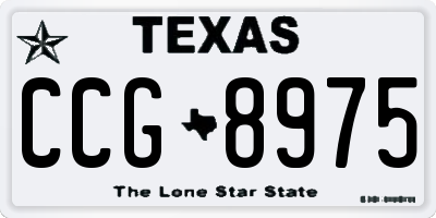 TX license plate CCG8975