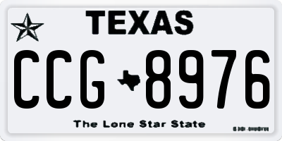 TX license plate CCG8976