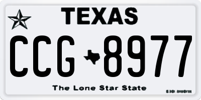 TX license plate CCG8977