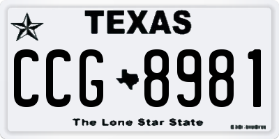 TX license plate CCG8981