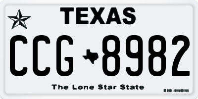 TX license plate CCG8982