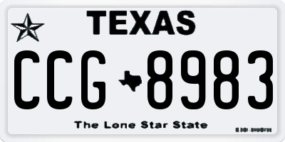 TX license plate CCG8983
