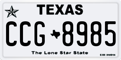 TX license plate CCG8985