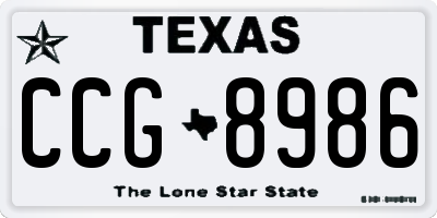 TX license plate CCG8986