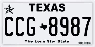 TX license plate CCG8987