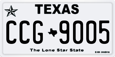 TX license plate CCG9005