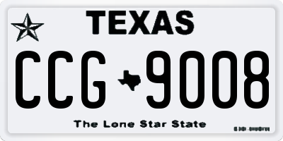 TX license plate CCG9008