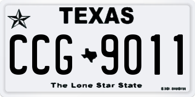 TX license plate CCG9011