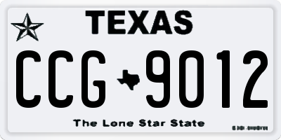 TX license plate CCG9012