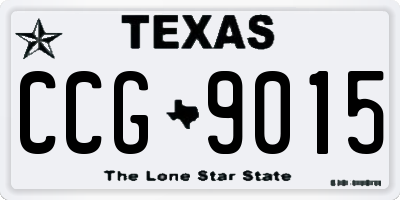 TX license plate CCG9015