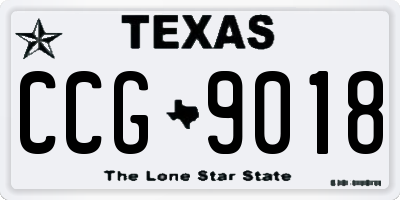 TX license plate CCG9018