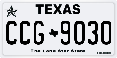 TX license plate CCG9030