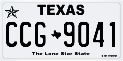 TX license plate CCG9041