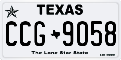 TX license plate CCG9058