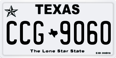 TX license plate CCG9060