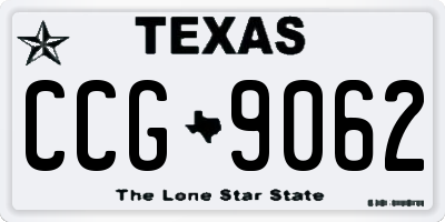 TX license plate CCG9062