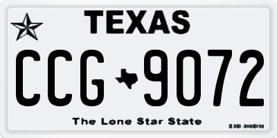 TX license plate CCG9072