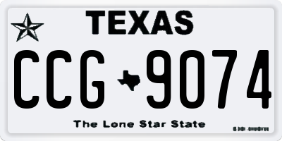 TX license plate CCG9074