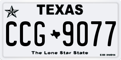 TX license plate CCG9077
