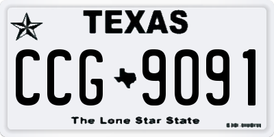 TX license plate CCG9091
