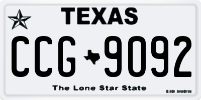 TX license plate CCG9092