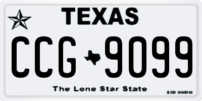 TX license plate CCG9099