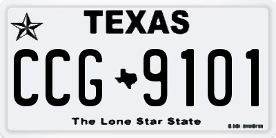TX license plate CCG9101
