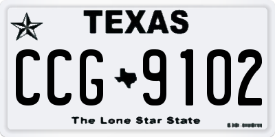 TX license plate CCG9102