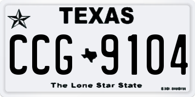 TX license plate CCG9104