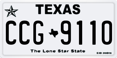 TX license plate CCG9110
