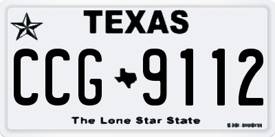 TX license plate CCG9112
